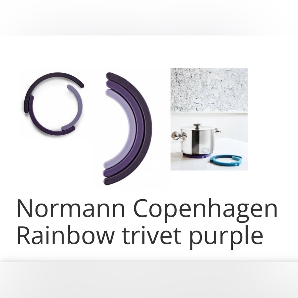 NIB Norman Copenhagen Rainbow Trivet in Purple